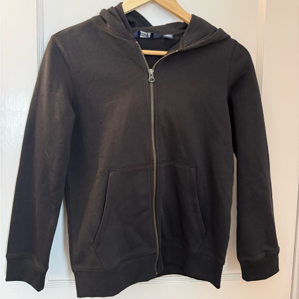 Land’s End Zip-Up Hoodie Sweatshirt - Black Youth L - Like New